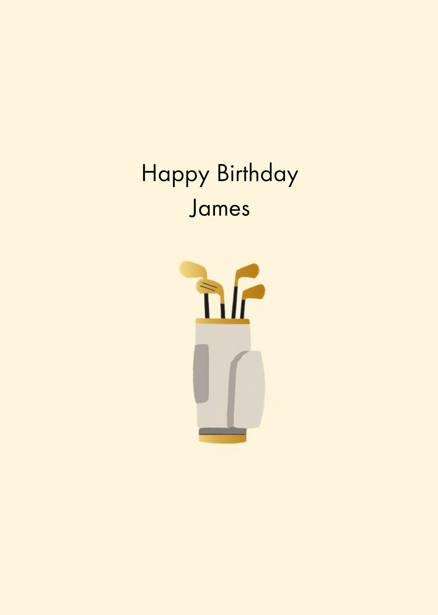 Illustrated Golf Bag Happy Birthday Card Ecard