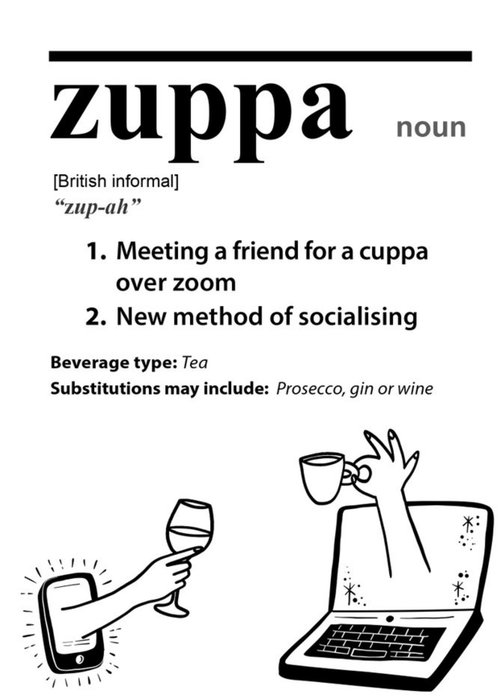 Funny Covid New Dictionary Word Zuppa Card