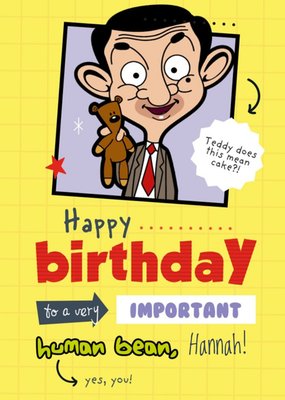 Mr Bean Kids Very Important Human Bean Birthday Card