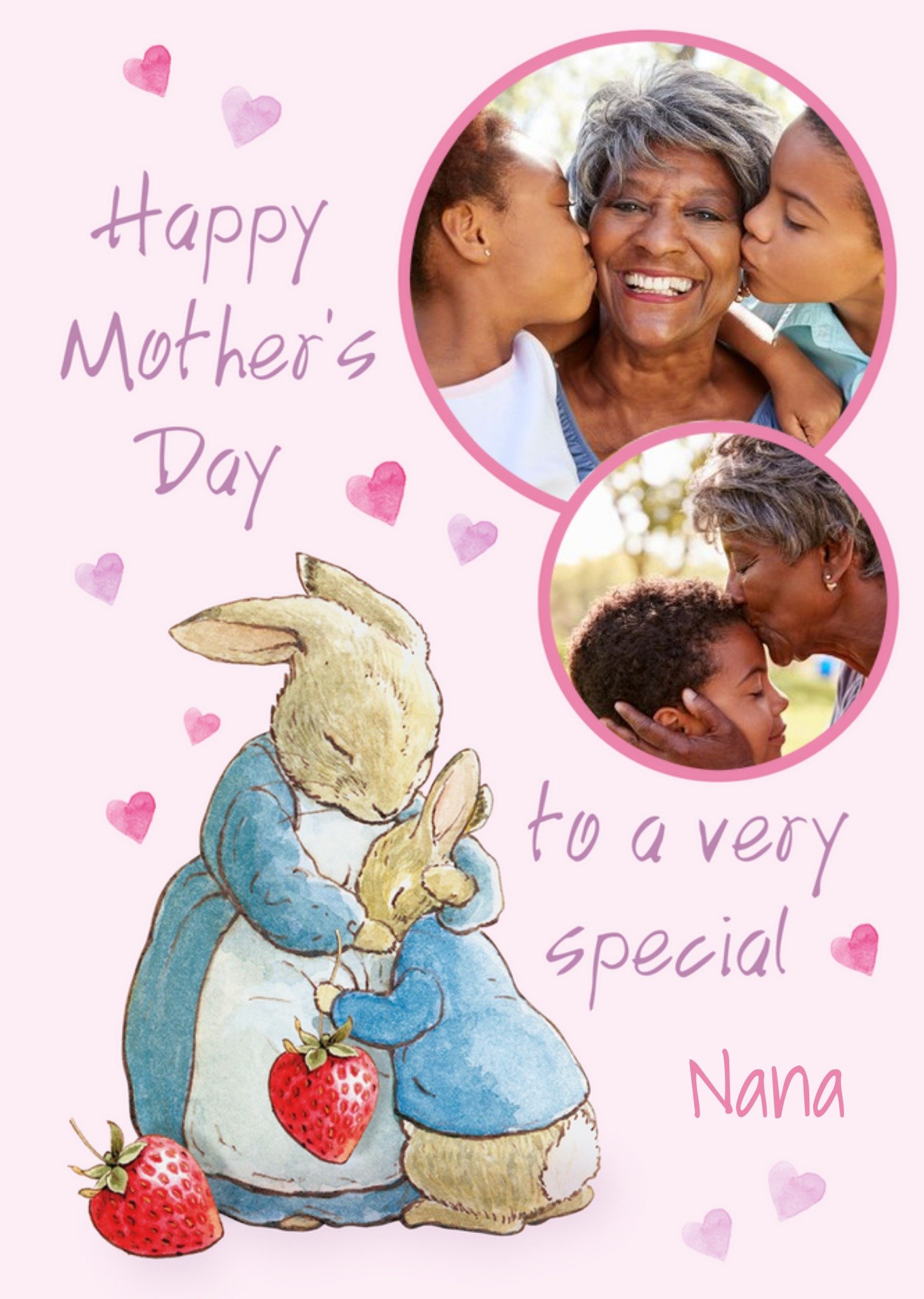 Beatrix Potter Peter Rabbit Happy Mothers Day To A Very Special Nan Photo Upload Card, Large