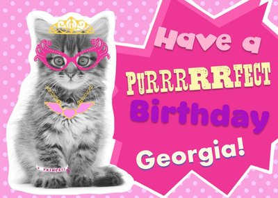 Funky Kitty Personalised Happy Birthday Card