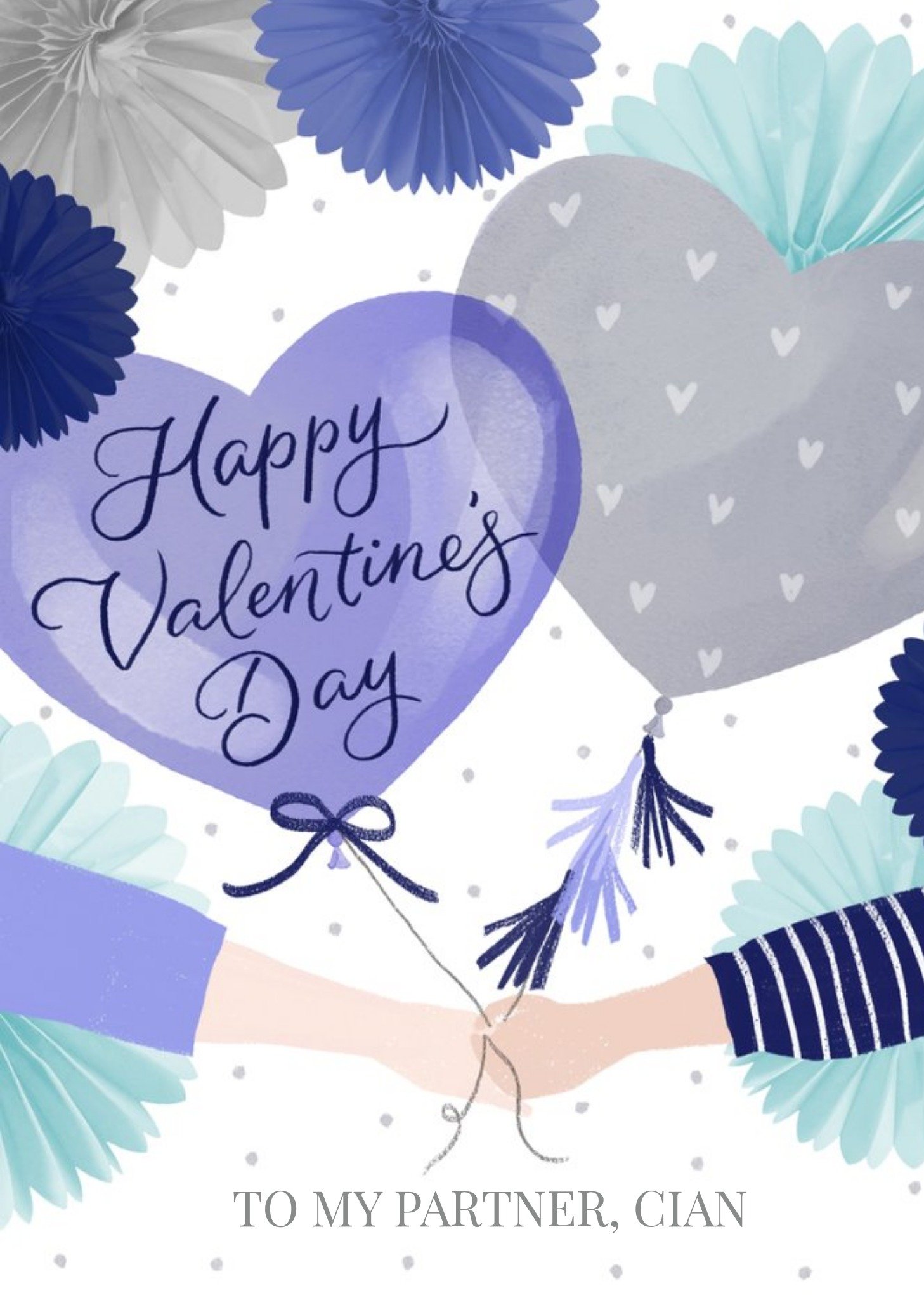 Moonpig Okey Dokey Design Hearts Floral Valentine's Day Card Ecard