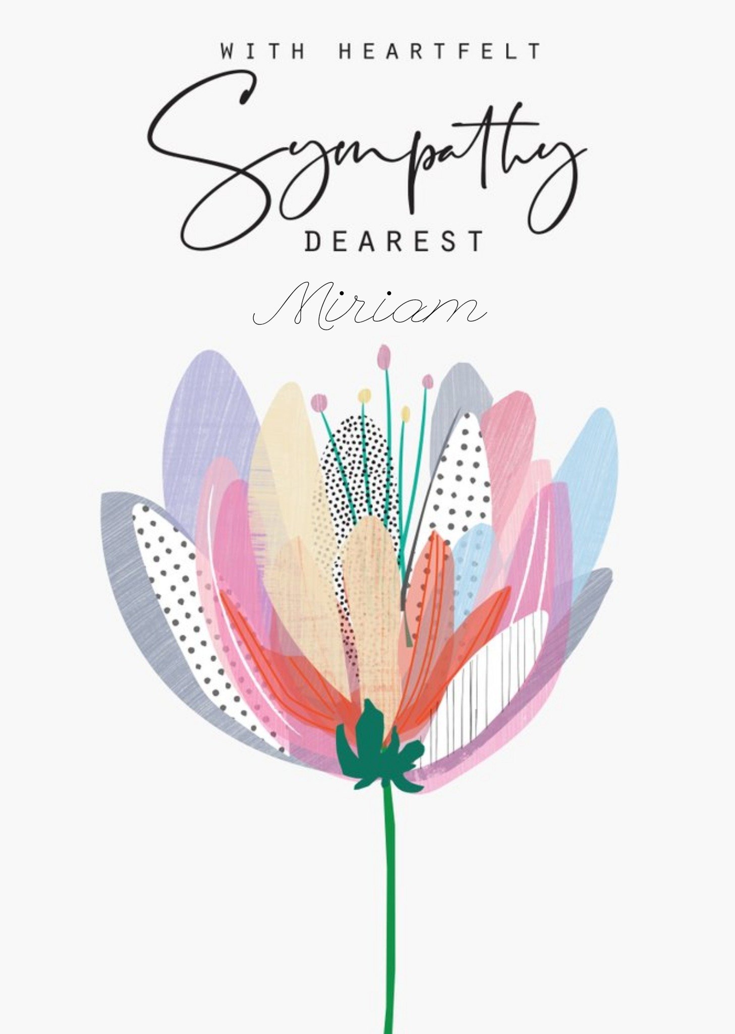 Floral Heartfelt Sympathy Card Ecard