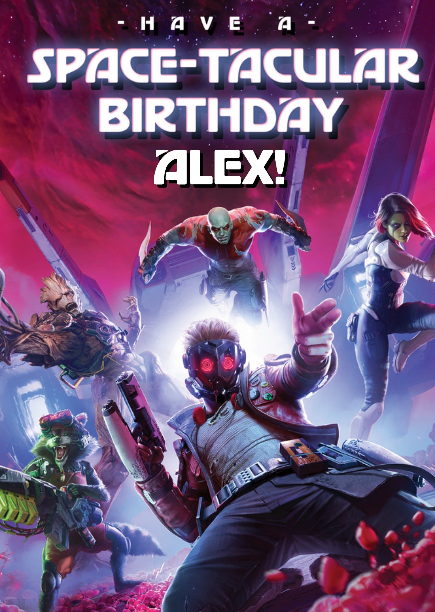 Disney Guardians Of The Galaxy Space-Tacular Birthday Card Ecard