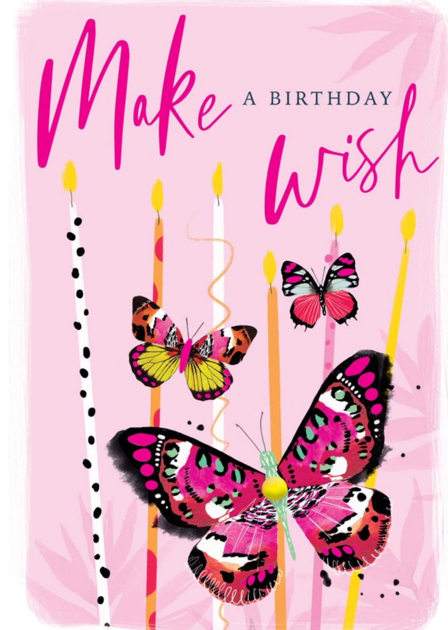 Moonpig Make A Birthday Wish Butterfly Card, Large
