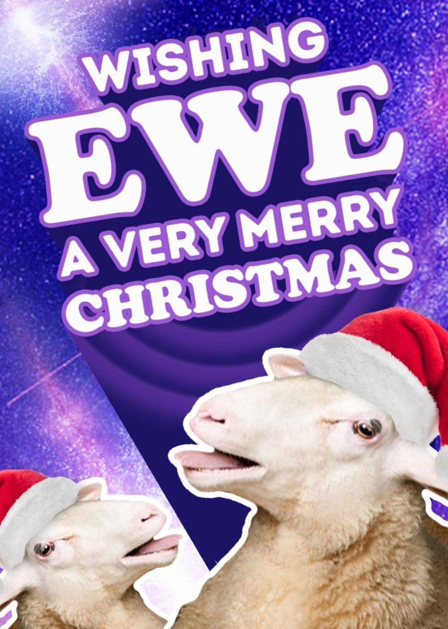 Moonpig Wishing Ewe A Very Merry Christmas Funny Card, Large