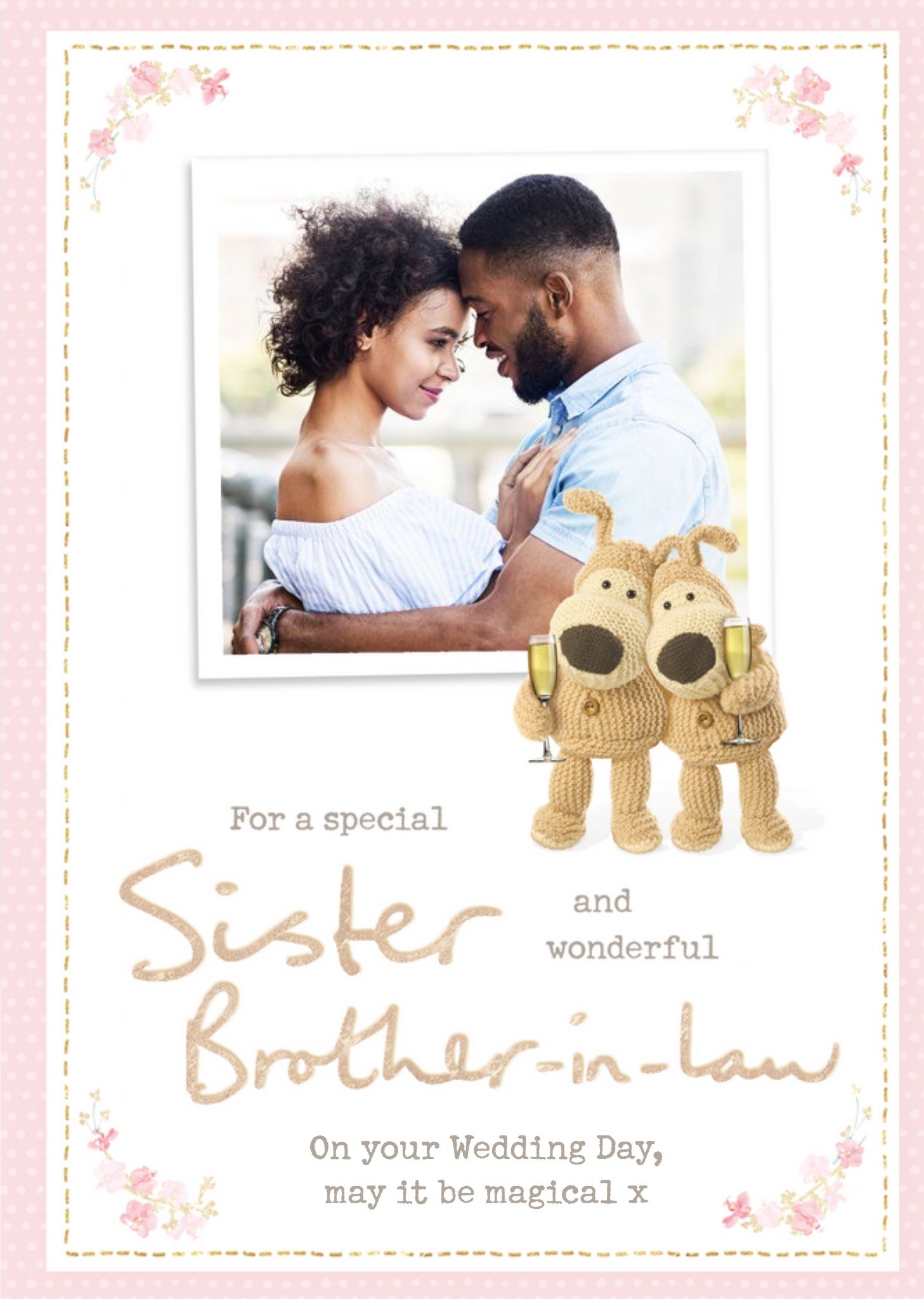 Boofle Wedding Day Photo Upload Card For A Special Sister And Wonderful Brother In Law