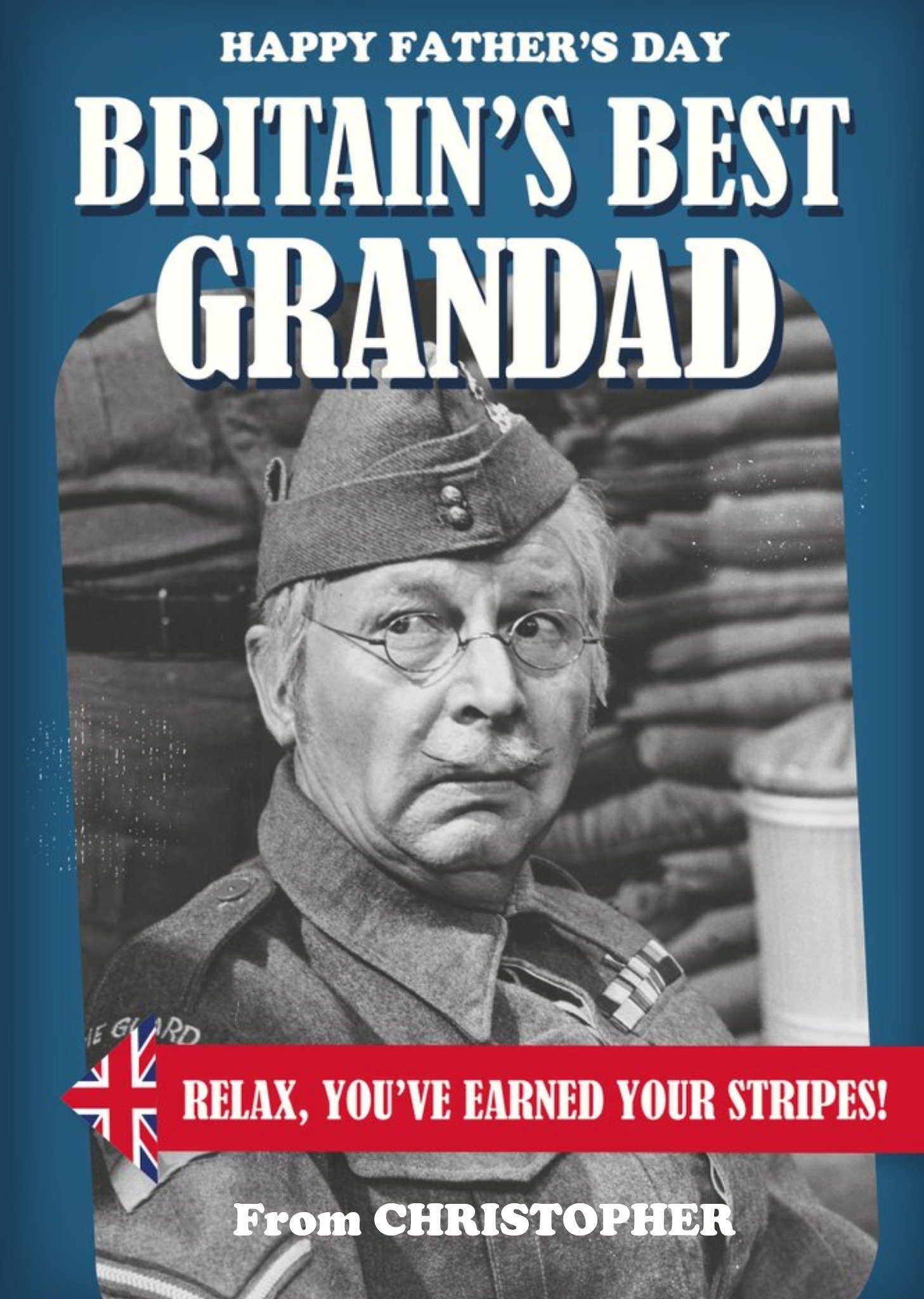 Retro Humour Dad's Army Britains Best Grandad Father's Day Card, Large