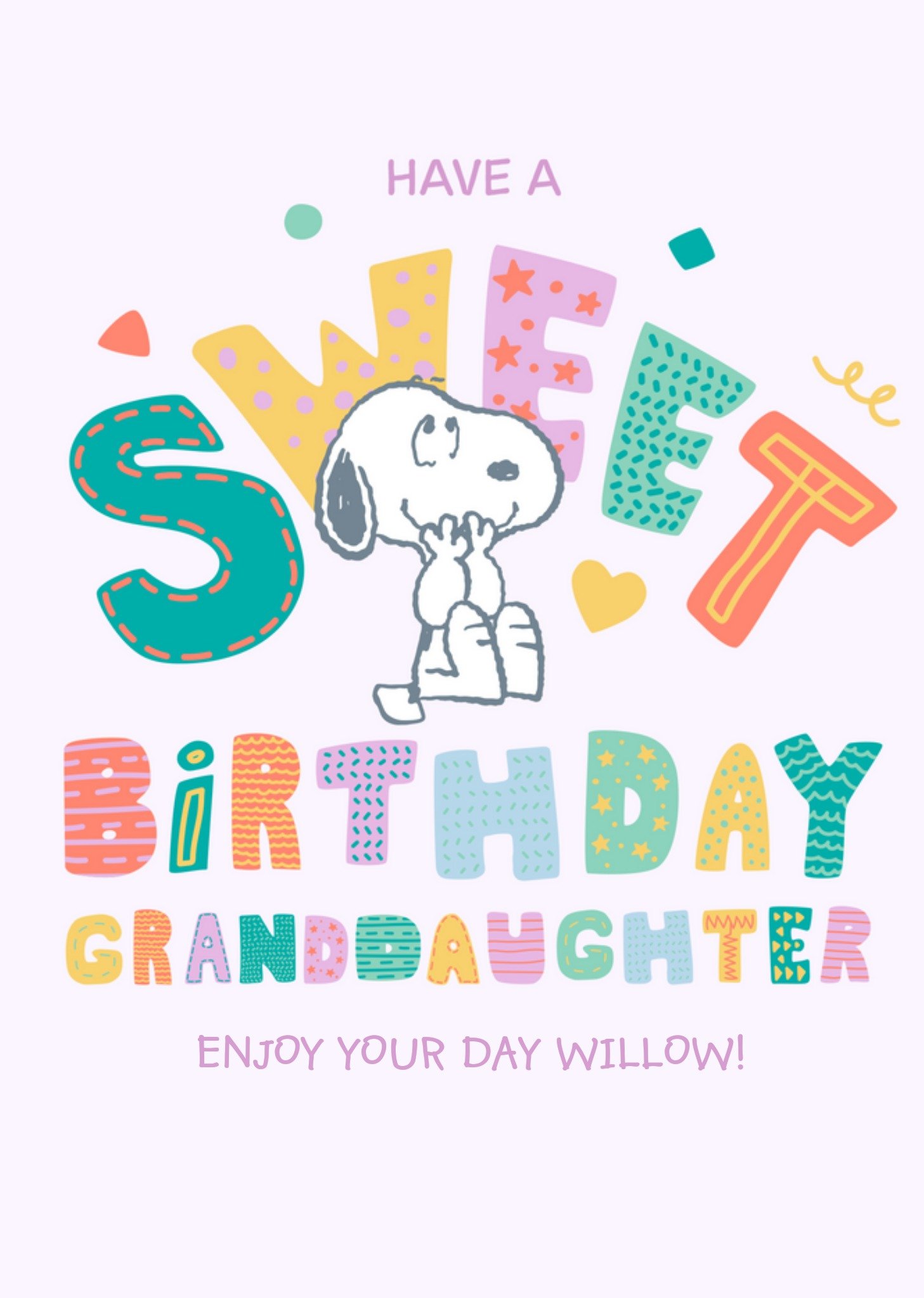 Moonpig Peanuts Have A Sweet Birthday Granddaughter Card, Large