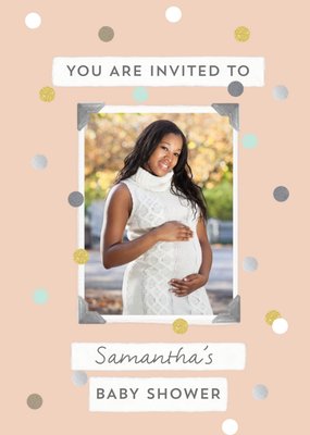 Confetti Baby Shower Invitation Photo upload Card