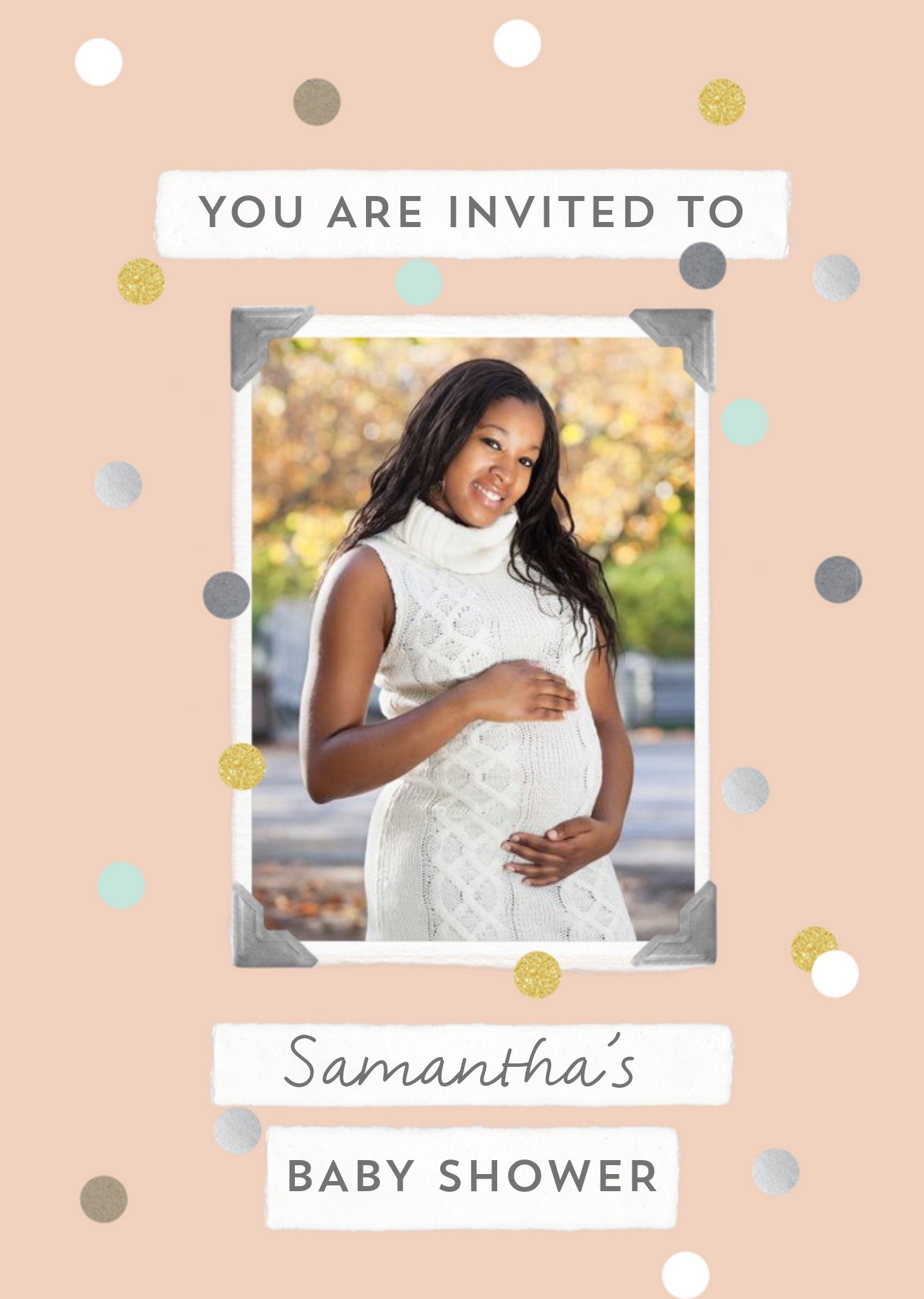 Confetti Baby Shower Invitation Photo Upload Card Ecard