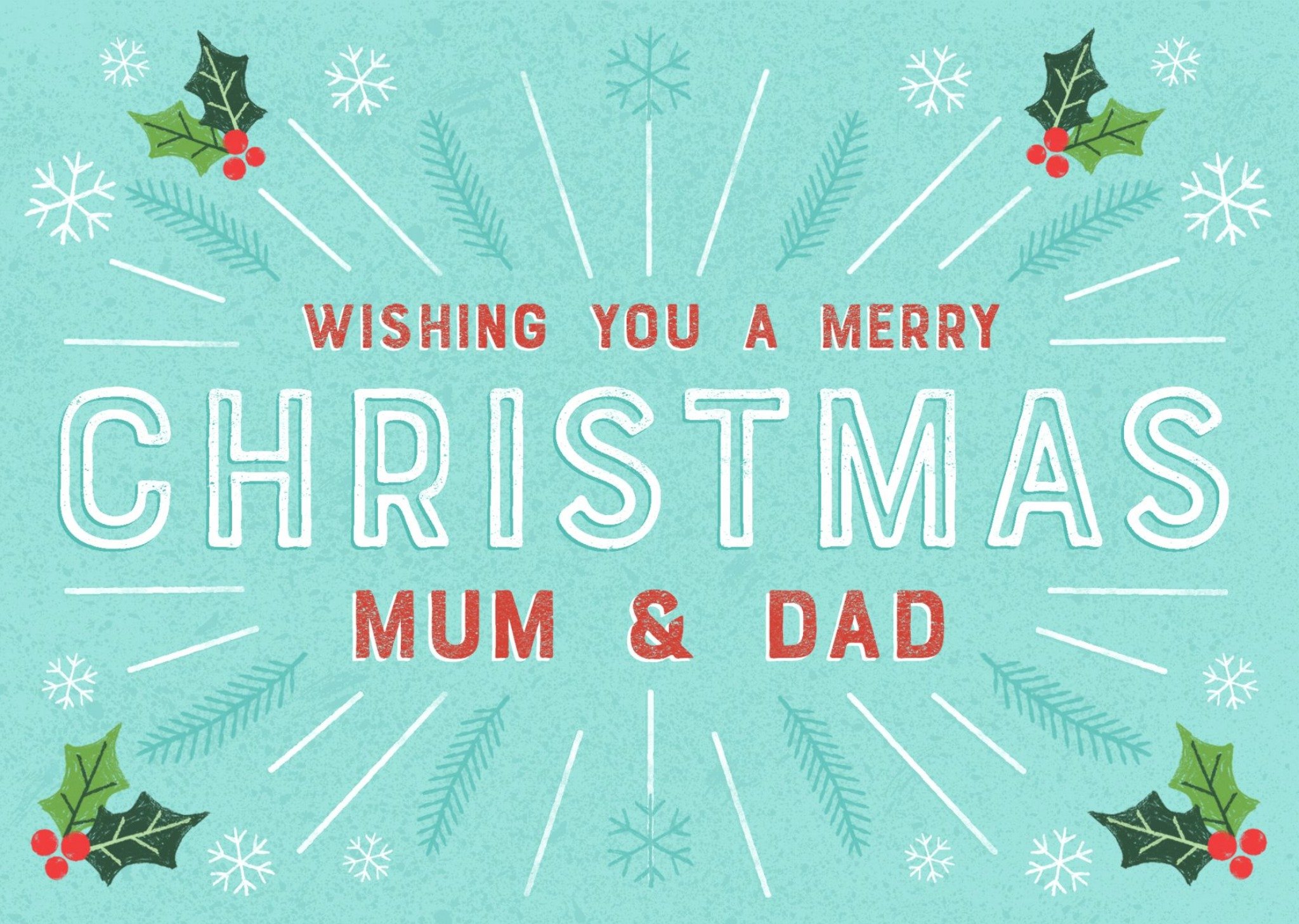 Christmas Card - Mum And Dad - Merry Christmas