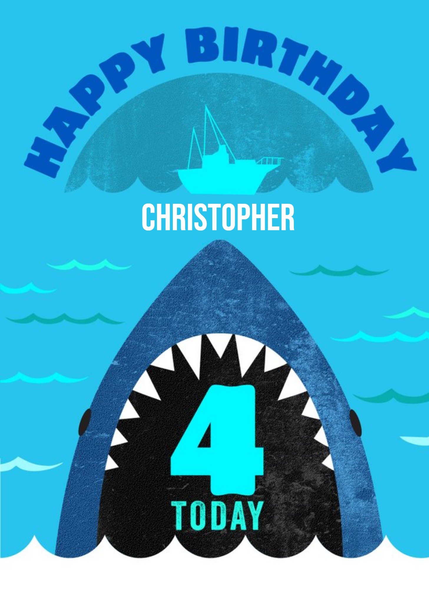 Jaws Illustrated 4 Today Birthday Card Ecard