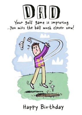 Good Sport Illustrated Funny Golfing Birthday Card