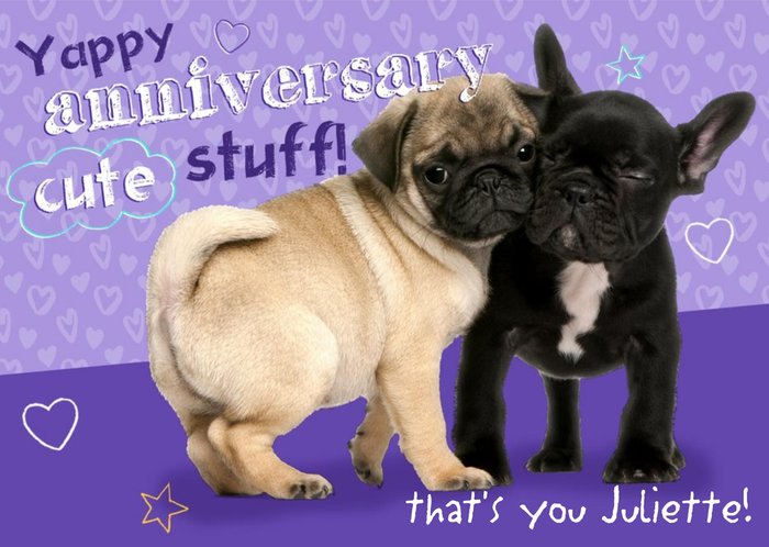Cute Puppies Yappy Anniversary Card