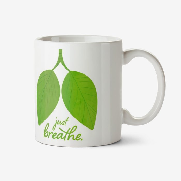 Illustrated leaves Just Breate Mug