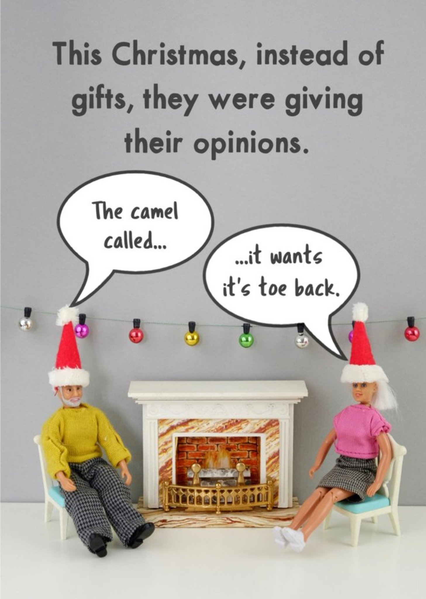 Bold And Bright Funny Dolls Rude Giving Opinions Christmas Card