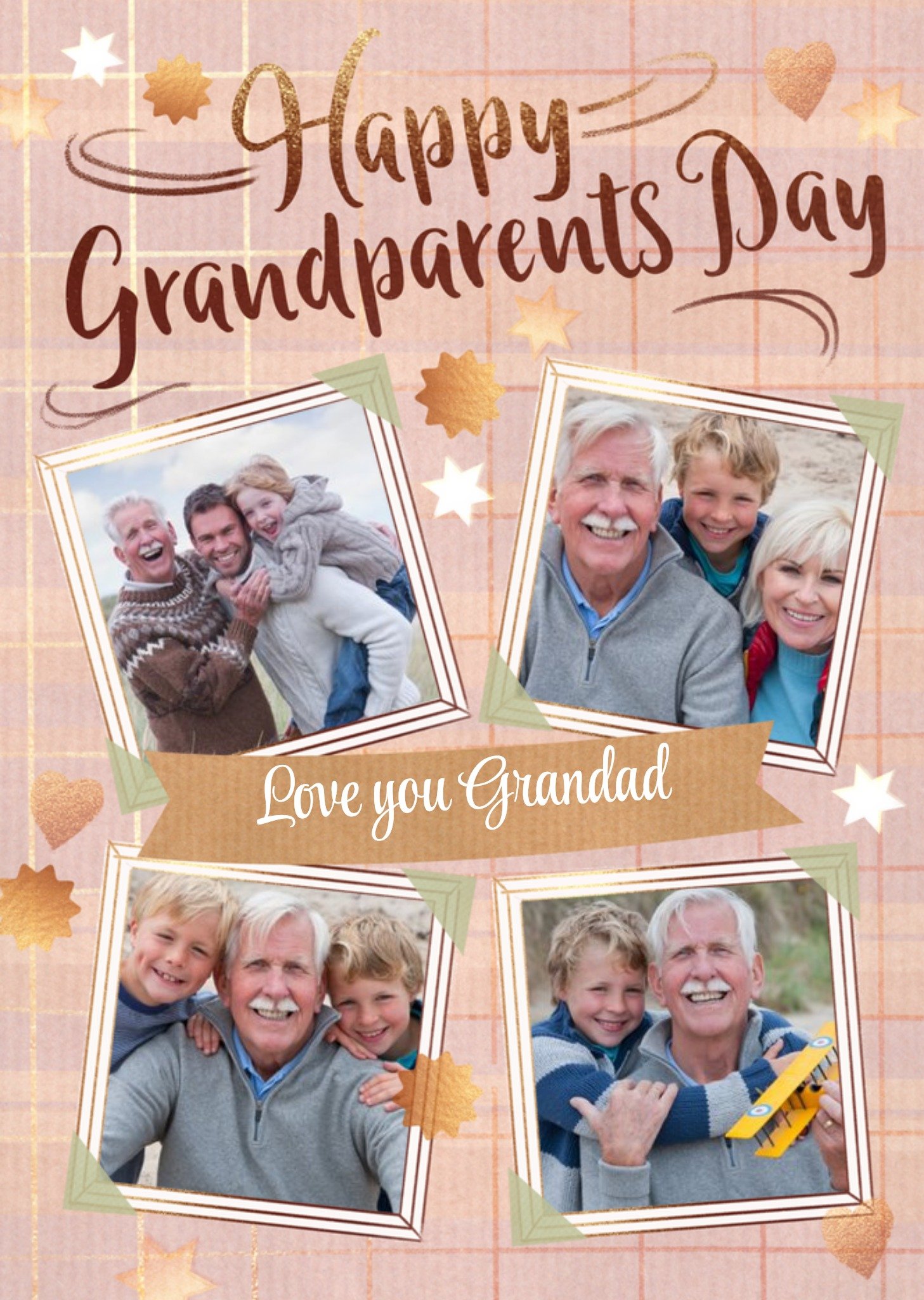 4 Photo Upload Grandparents Day Card For Grandad Ecard