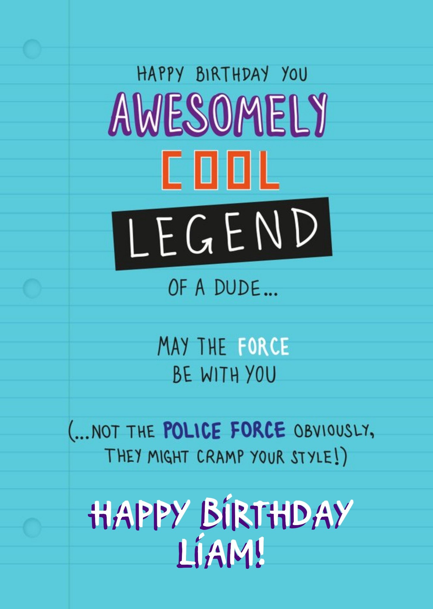 Awesomely Cool Legend Of A Dude Personalised Card Ecard