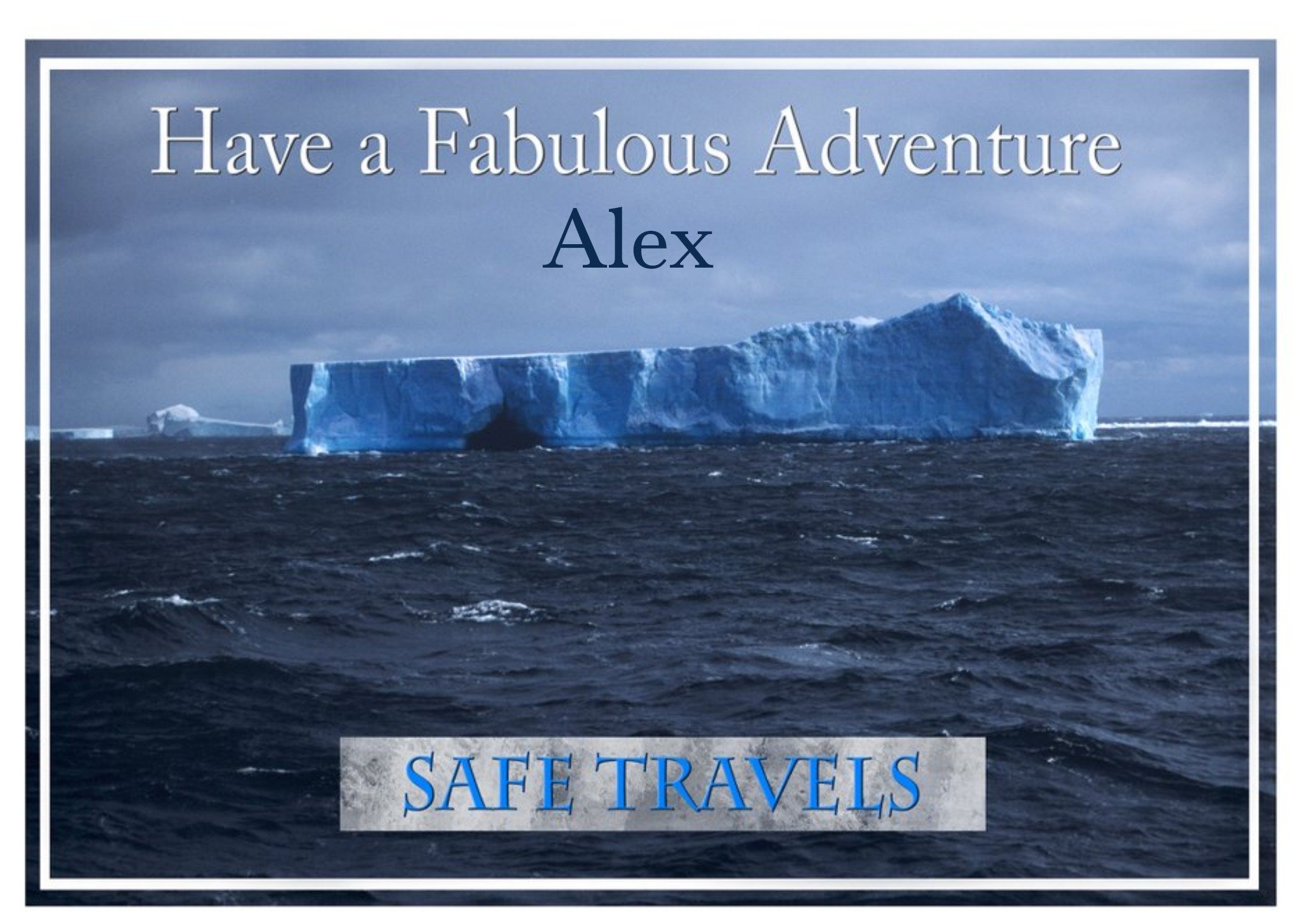 Moonpig Alex Sharp Iceberg Travel Ocean Photographic Bon Voyage Card Ecard