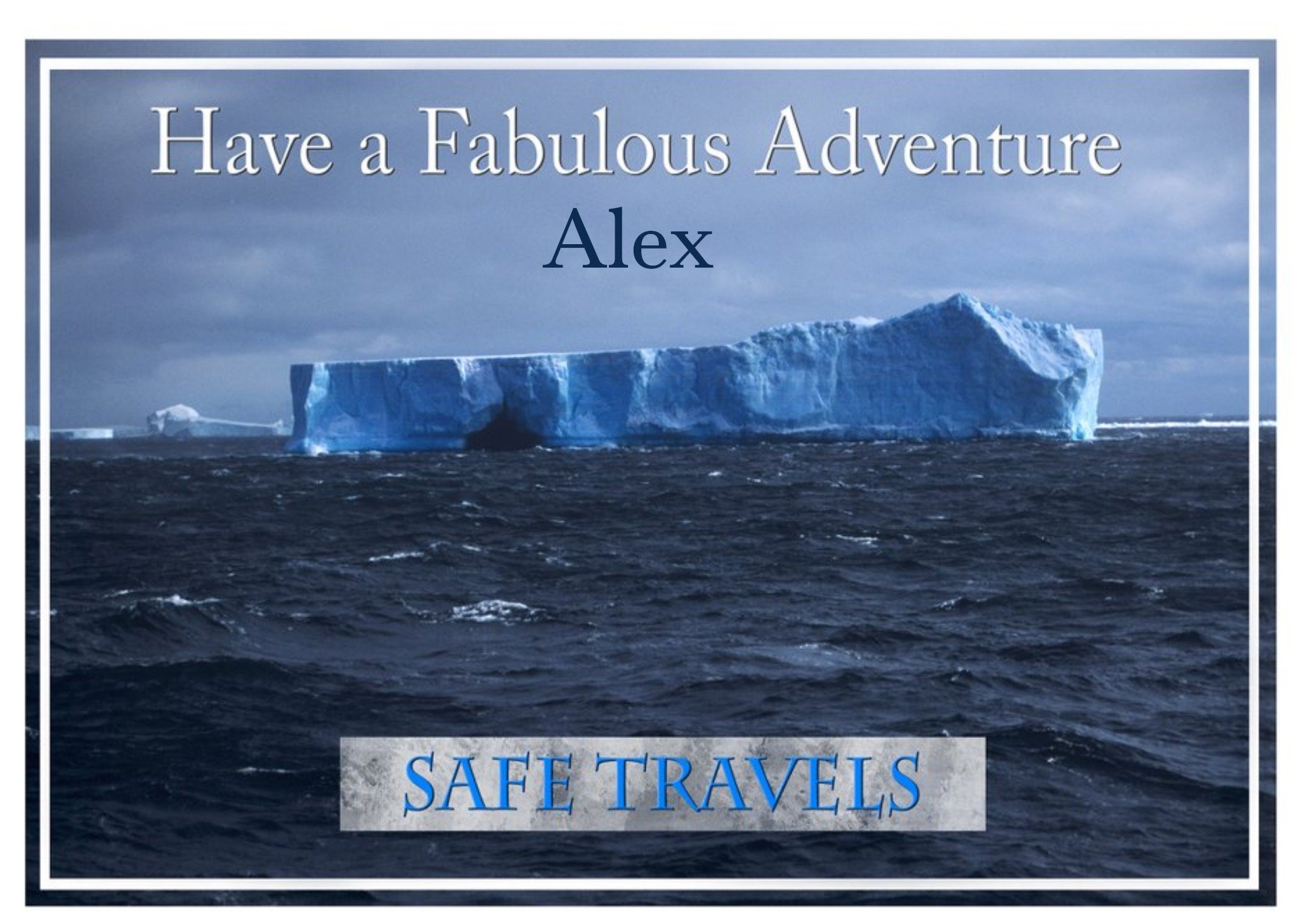 Alex Sharp Iceberg Travel Ocean Photographic Bon Voyage Card