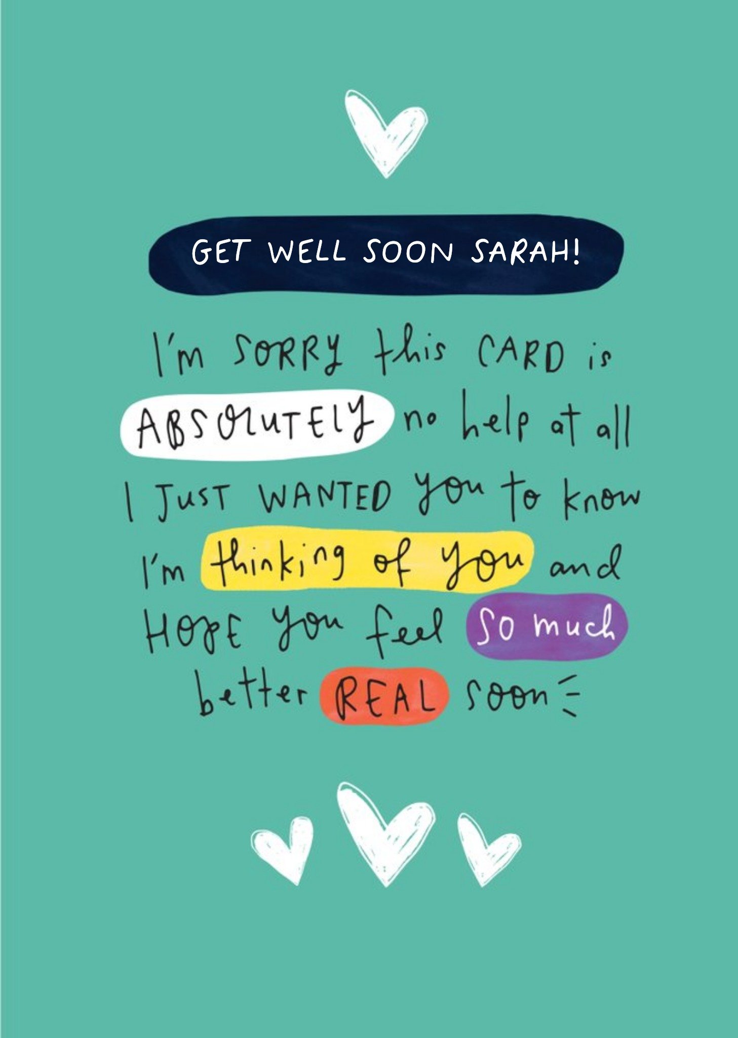 Get Well Real Soon Personalised Card Ecard