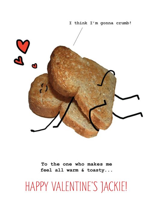 Personalised Funny Toast Valentines Day Card