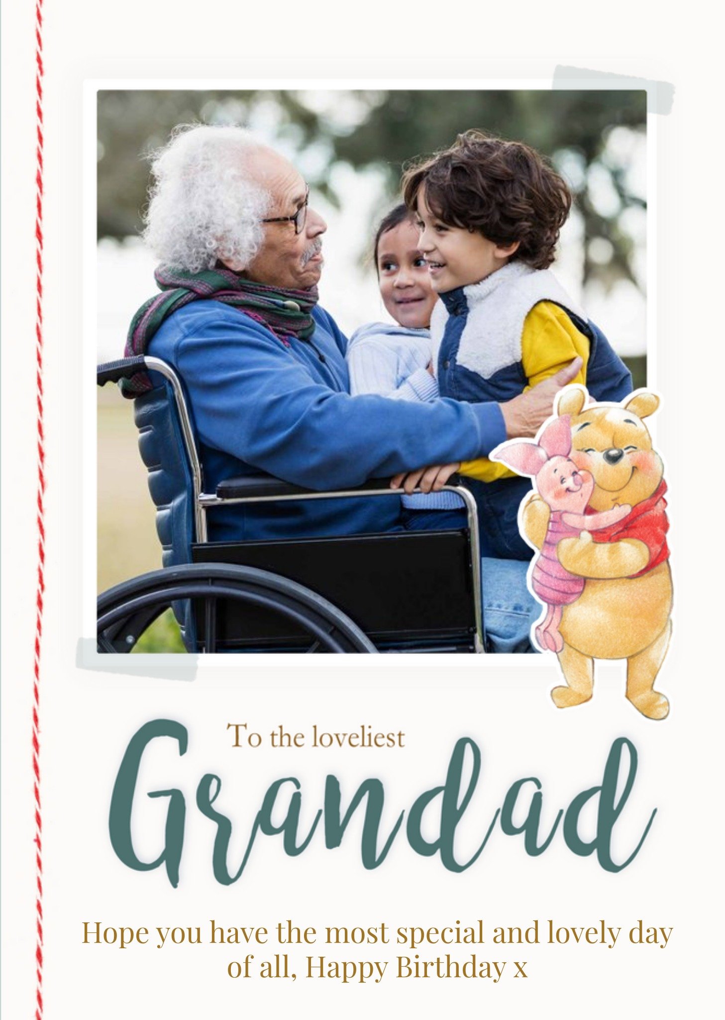 Disney Winnie The Pooh To The Loveliest Grandad - Photo Upload Birthday Card Ecard