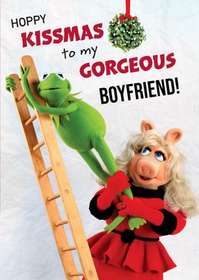 To Boyfriend Muppets Christmas Kissmass Personalised Card