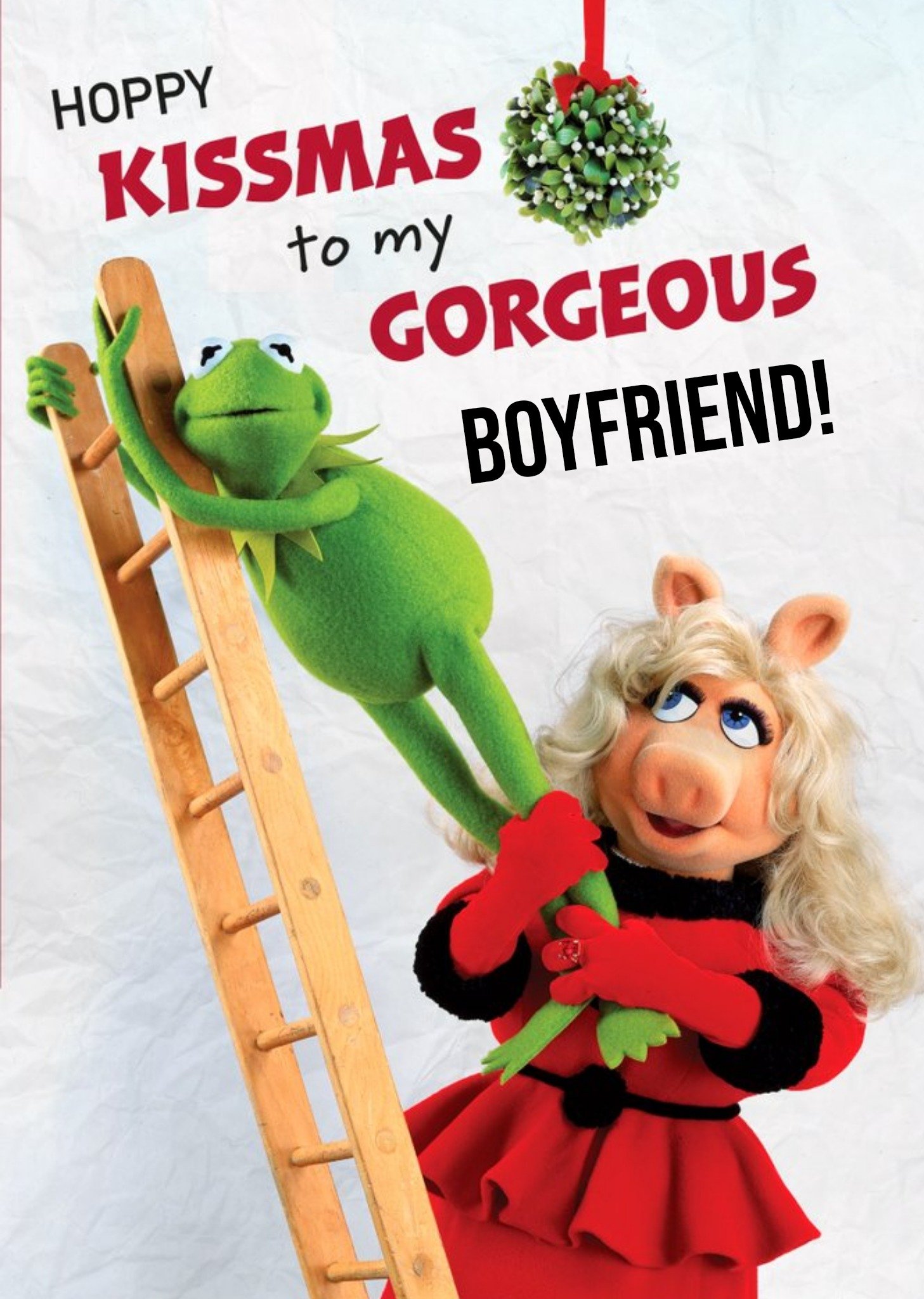 Disney To Boyfriend Muppets Christmas Kissmass Personalised Card