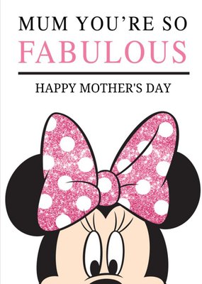 Disney Minnie Mouse Mum You're Fabulous Happy Mother's Day Card