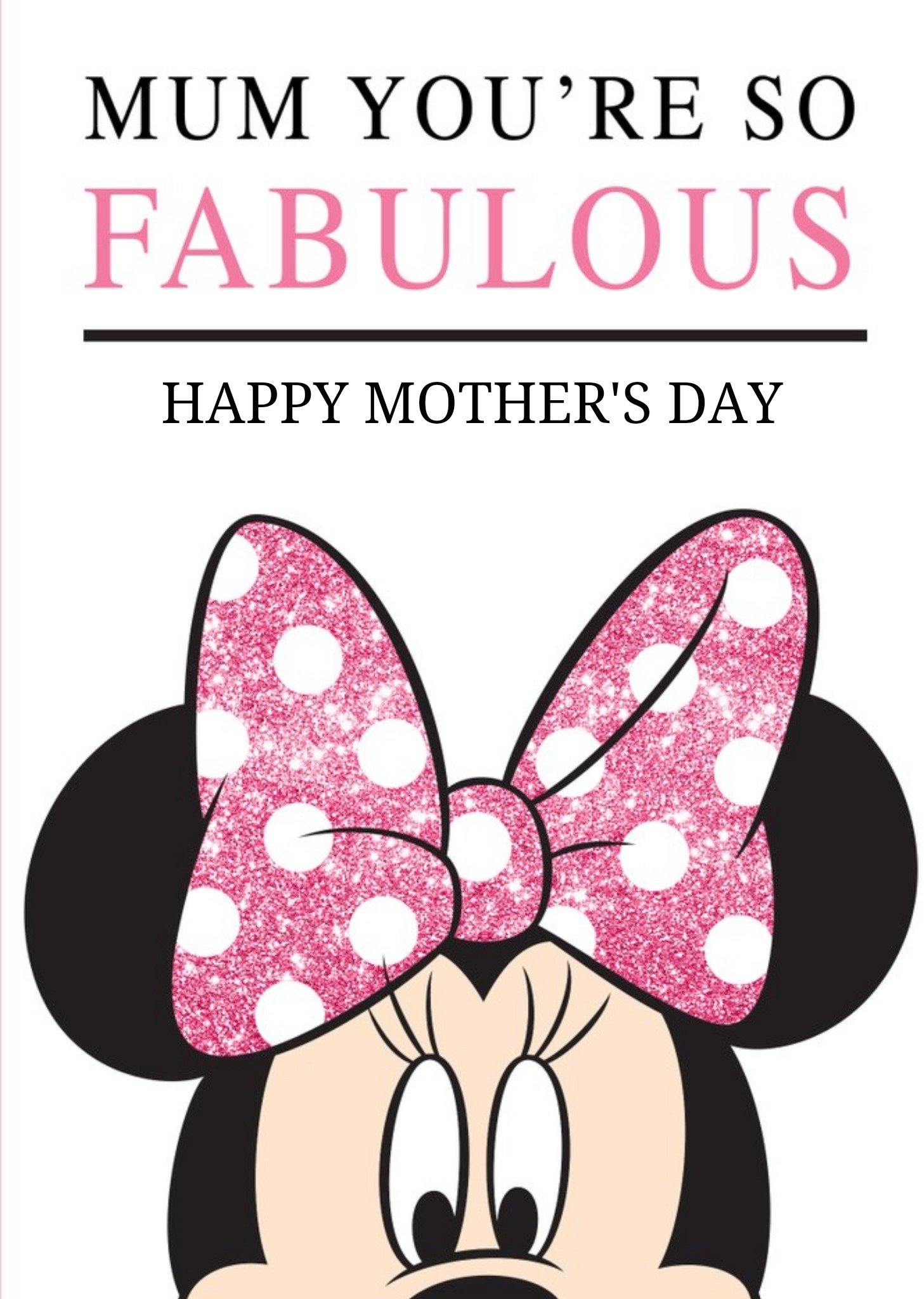 Disney Minnie Mouse Mum You're Fabulous Happy Mother's Day Card, Large