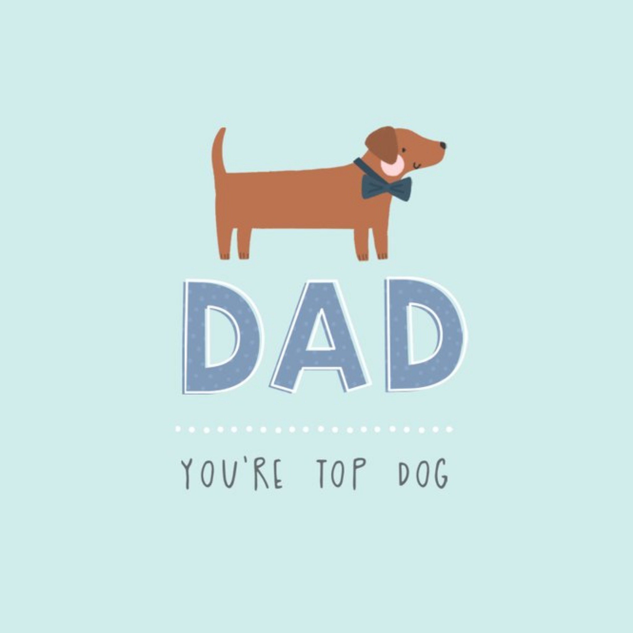 Moonpig Cute Illustration Of A Dog On A Blue Background Father's Day Card, Square