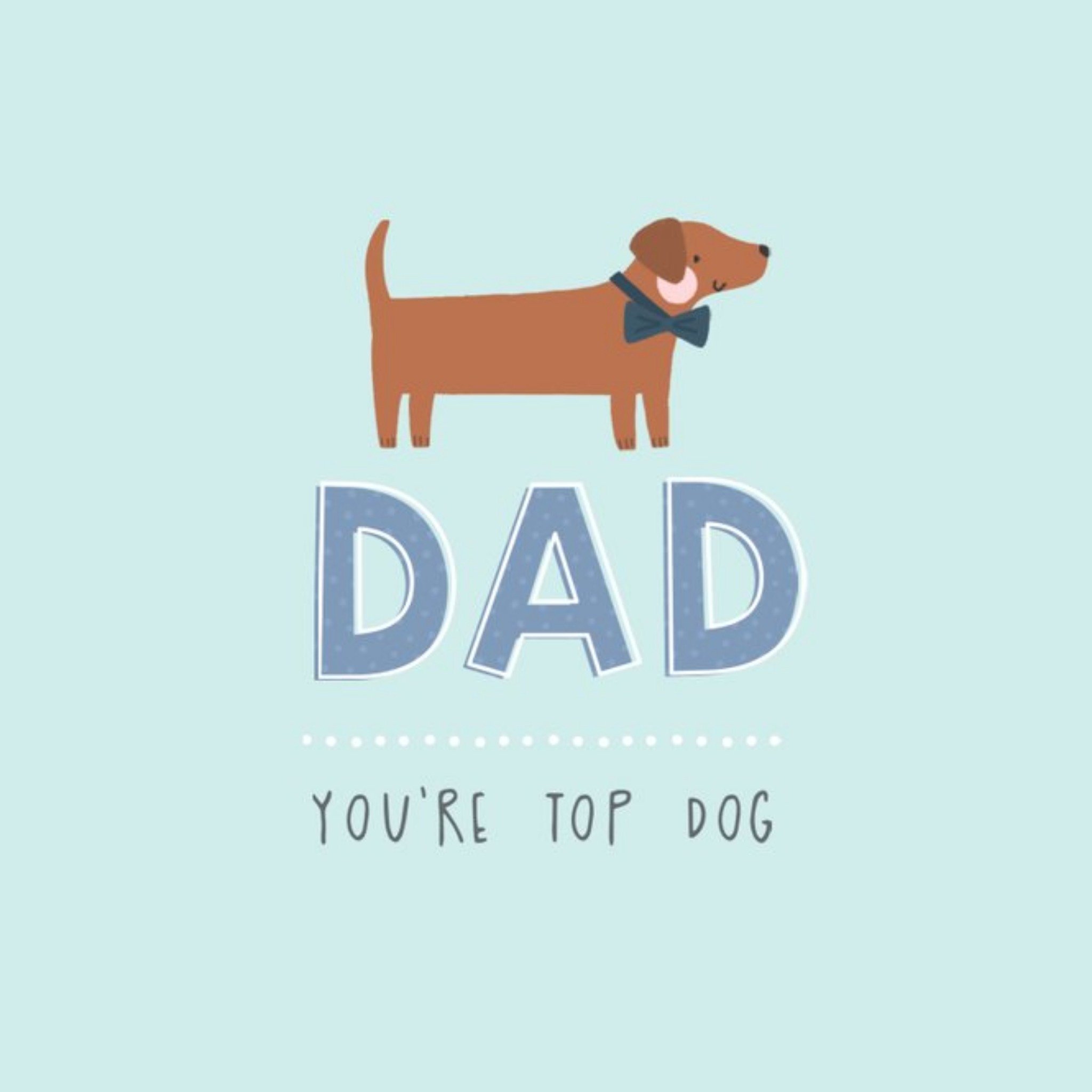 Cute Illustration Of A Dog On A Blue Background Father's Day Card, Square