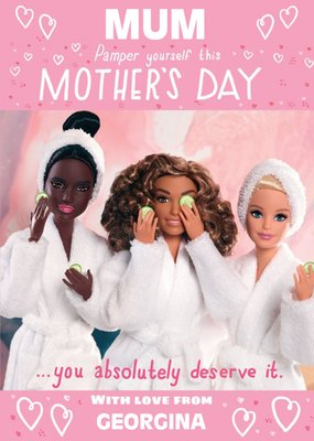 Pamper Yourself You Deserve It Mum Barbie Mother's Day Card