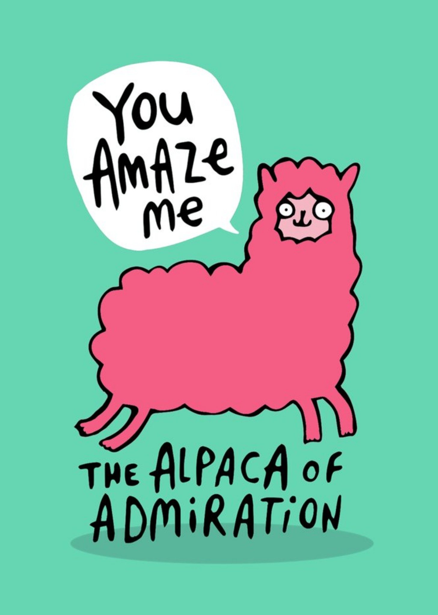 Illustrated Alpaca Of Admiration Congratulations Card