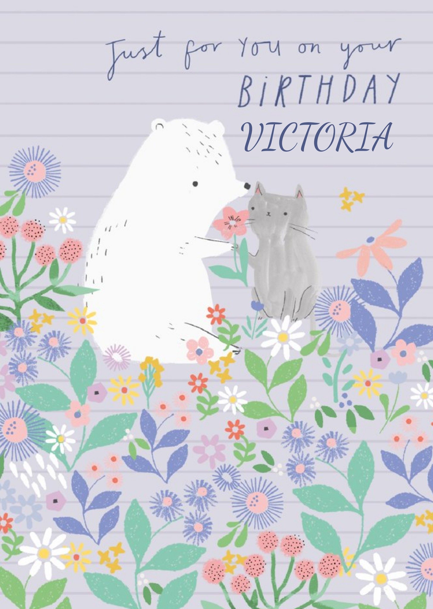 Moonpig Cute Bear And Cat Birthday Card, Large