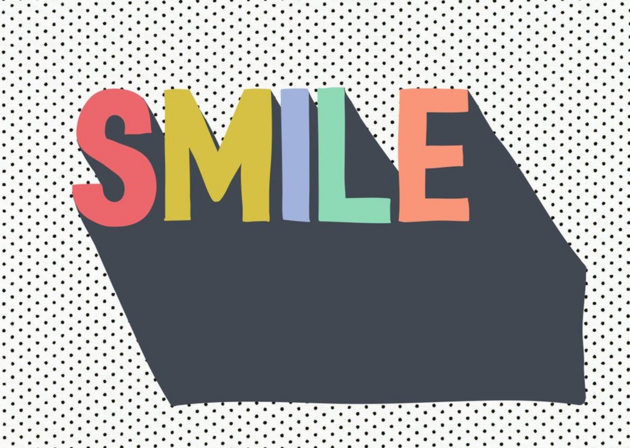 Moonpig Polka Dot Graphic Smile Personalised Card, Large