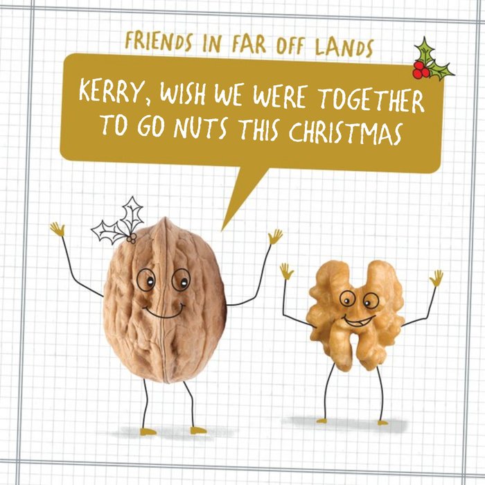Far Away Friends Personalised Christmas Card