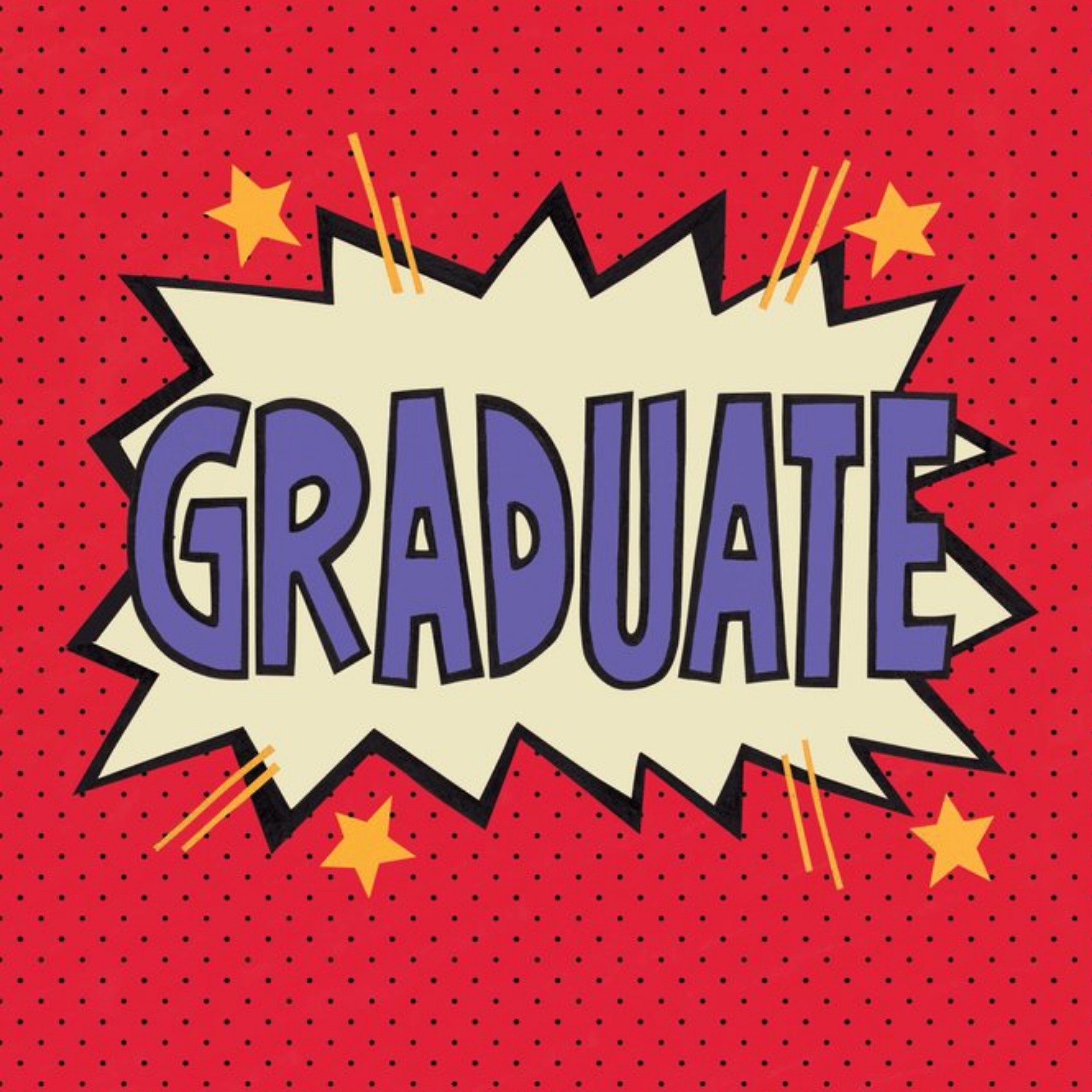 Graduate Pop Art Congratulations Card, Square