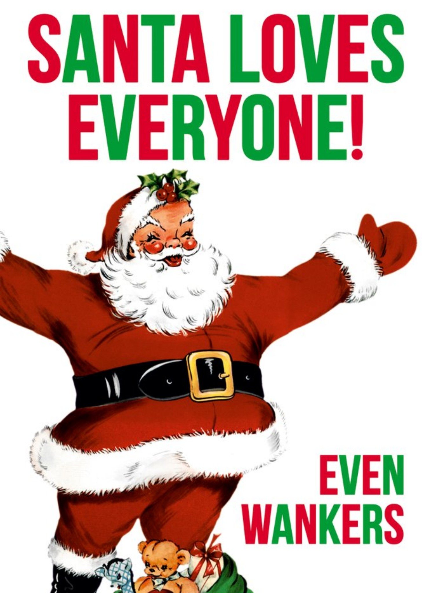 Moonpig Dean Morris Santa Loves Everyone Christmas Card Ecard