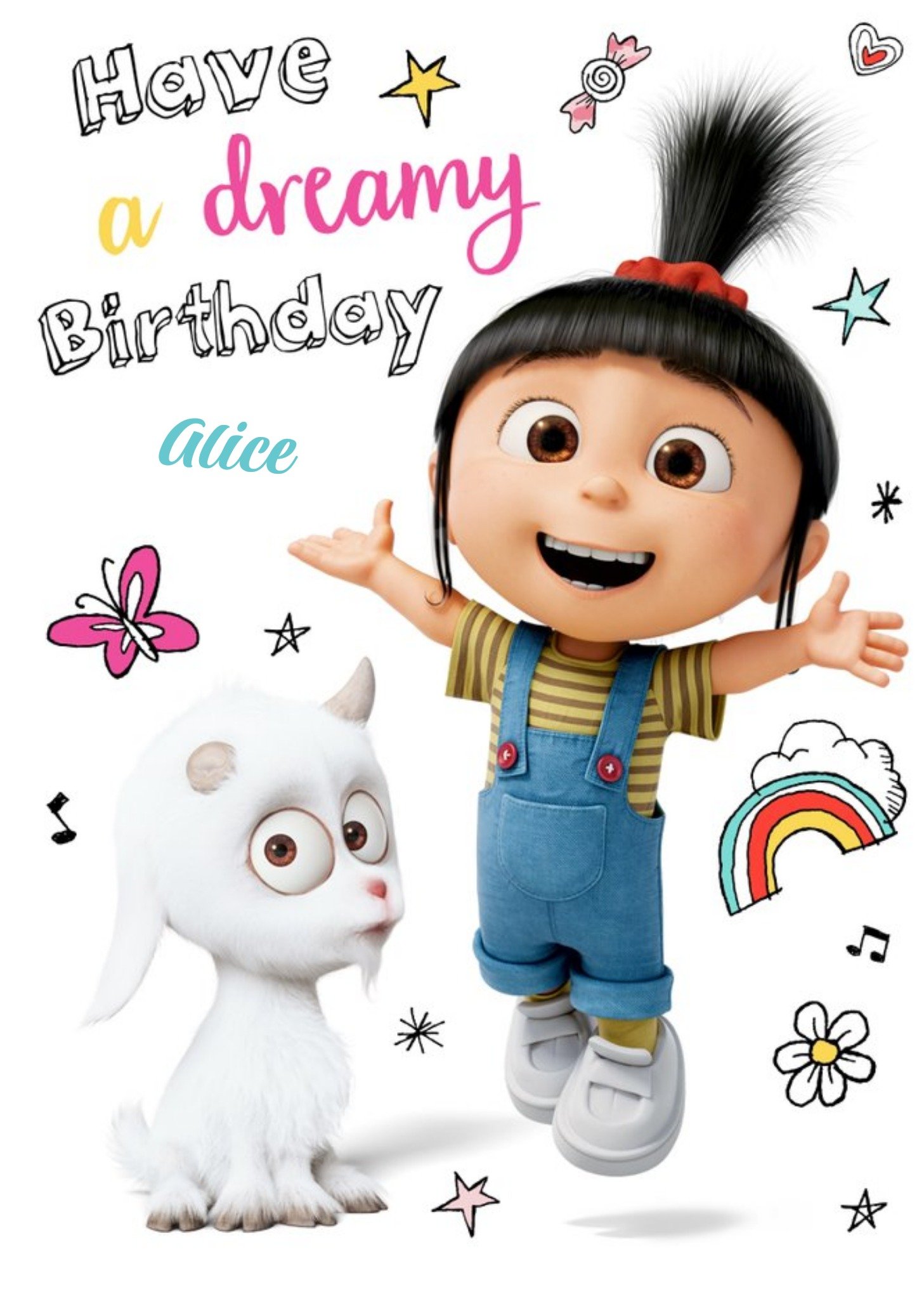 Despicable Me Personalised Dreamy Birthday Card, Large