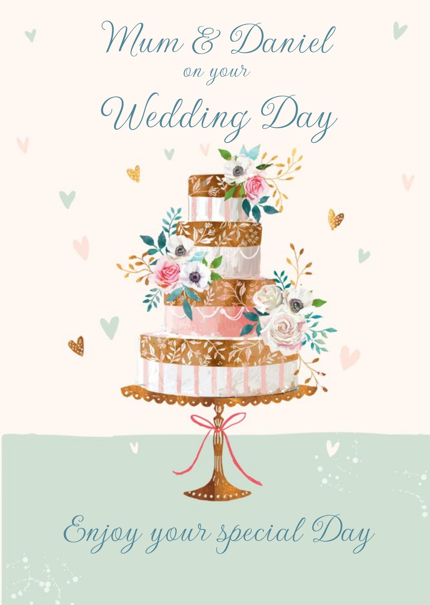Ling Design Mum And Husband Cake Wedding Card Ecard