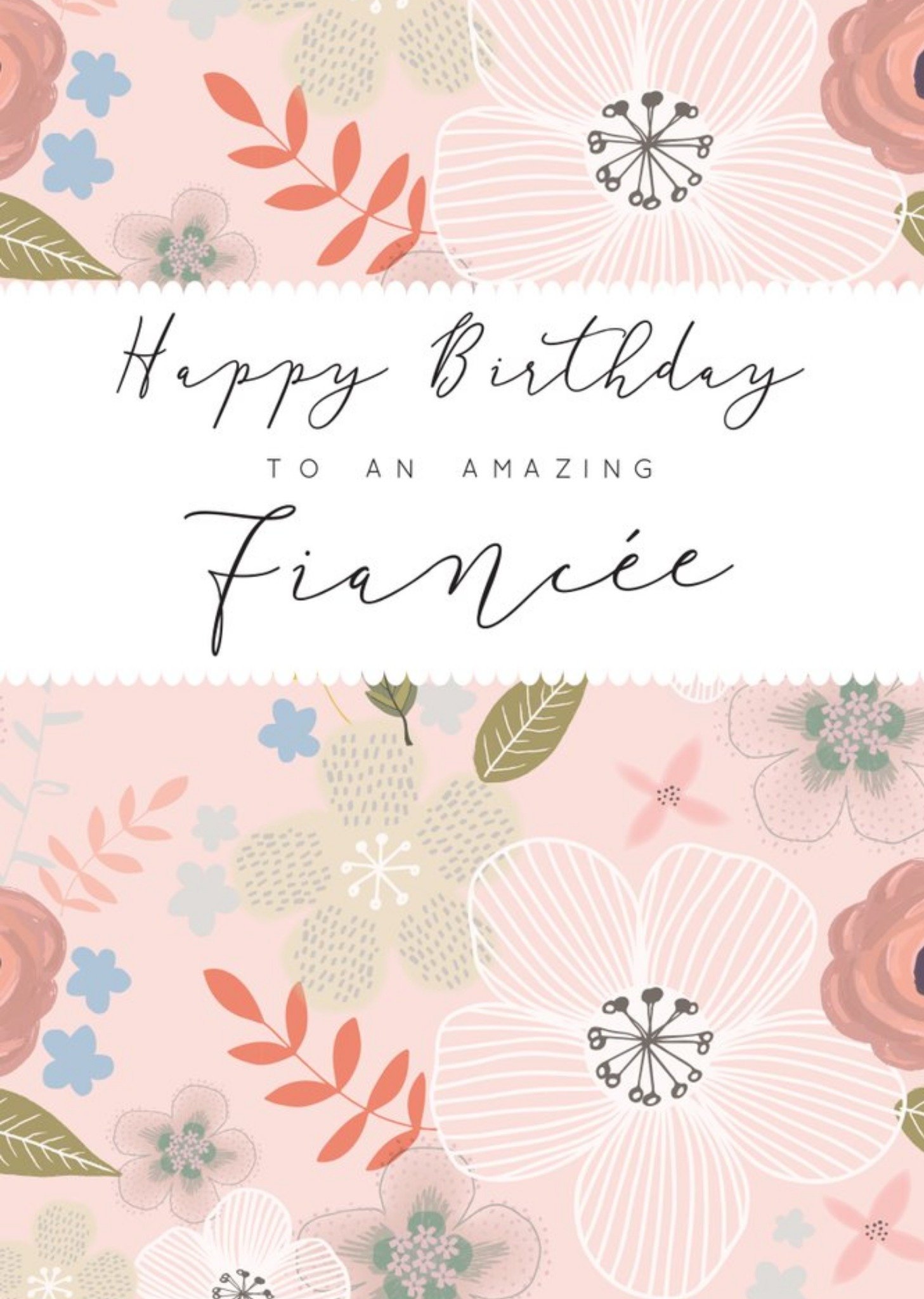 Laura Darrington Modern Floral Birthday Fiancee Girlfriend Card Ecard