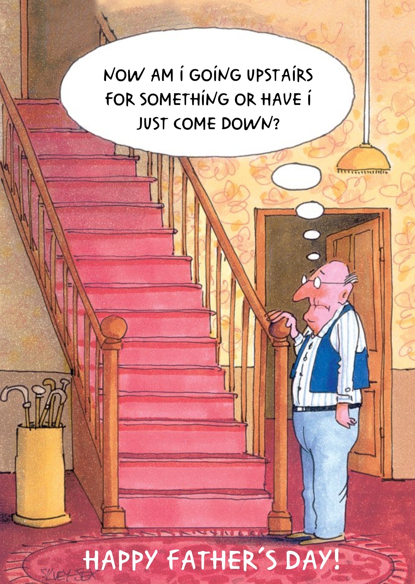 Have I Just Went Upstairs Or Downstairs Personalised Happy Father's Day Card Ecard