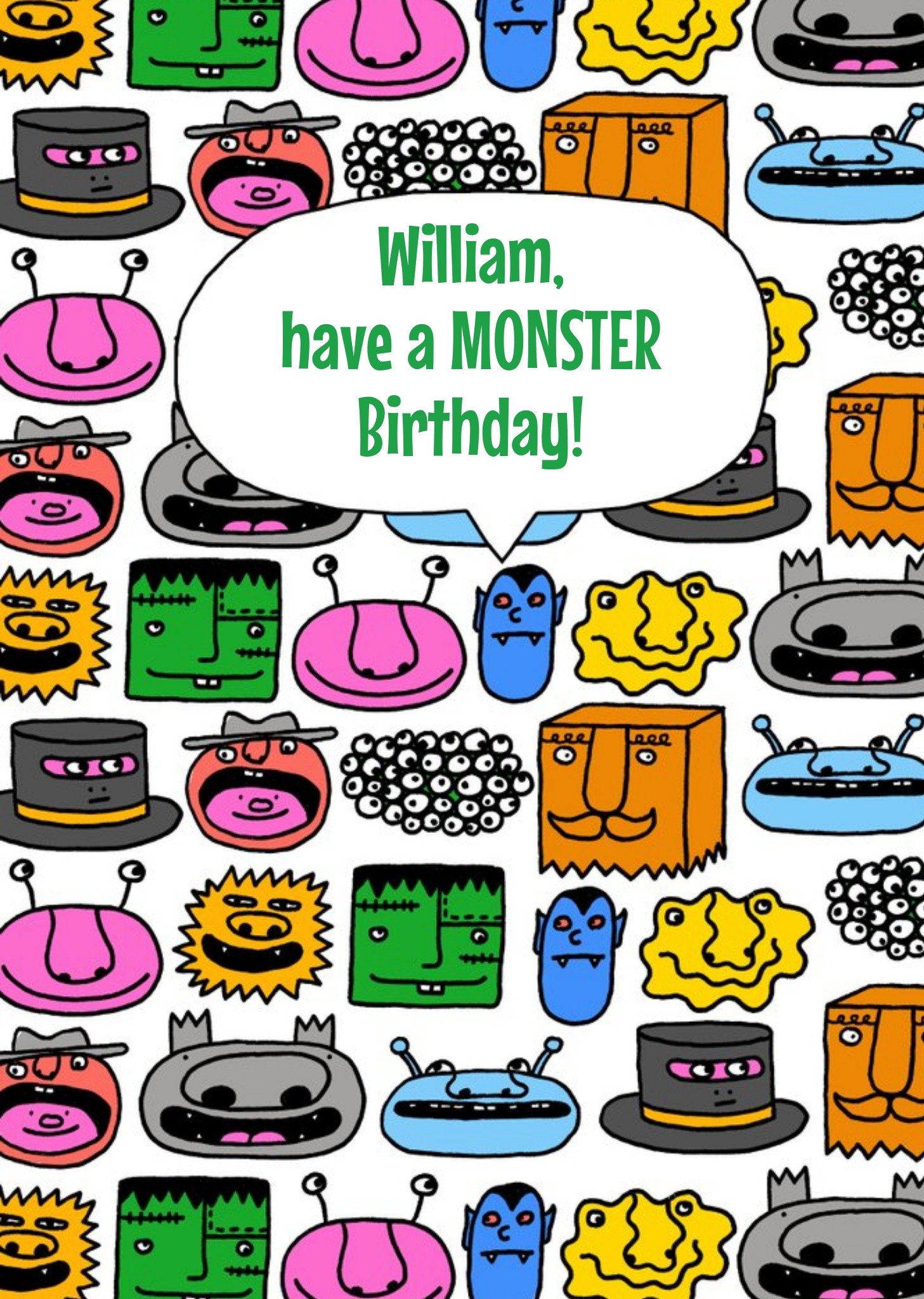 Moonpig Have A Monster Birthday Monsters Birthday Card, Large