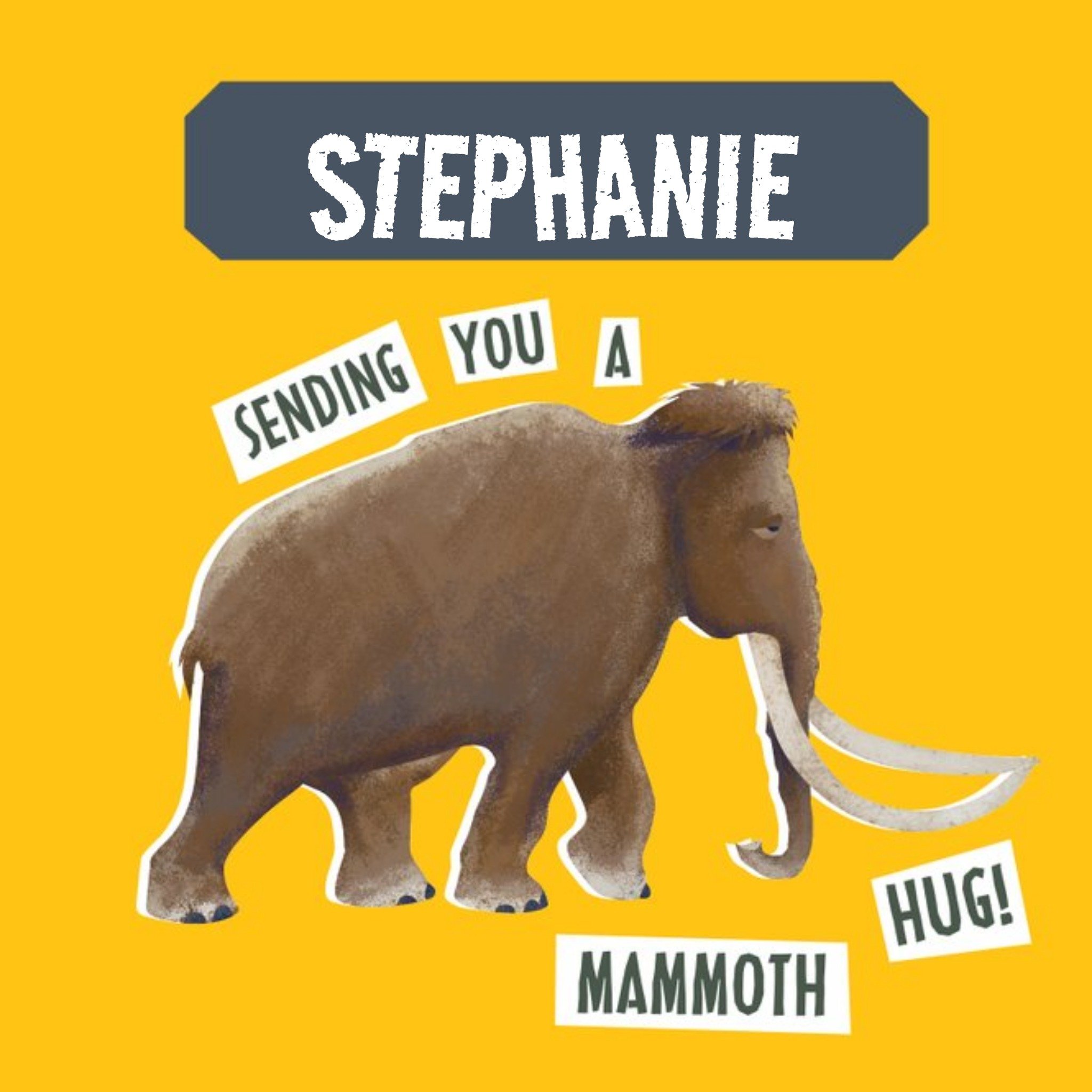 The Natural History Museum Natural History Museum Sending You A Mammoth Hug Thinking Of You Card, Sq