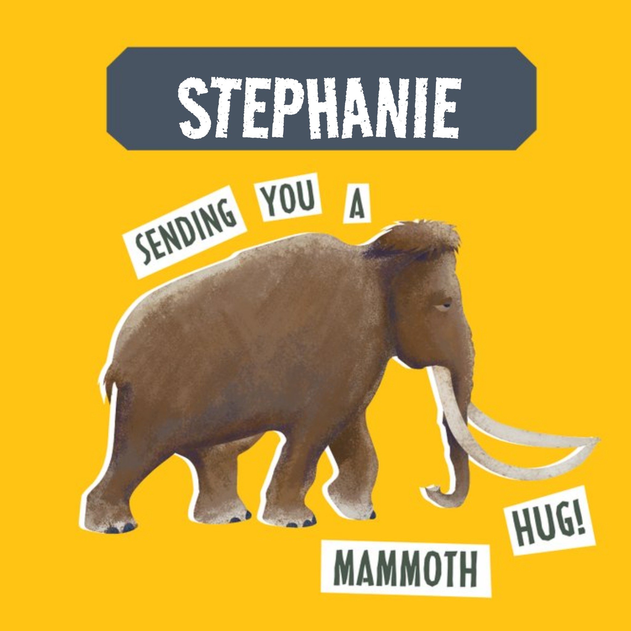 The Natural History Museum Natural History Museum Sending You A Mammoth Hug Thinking Of You Card, Square