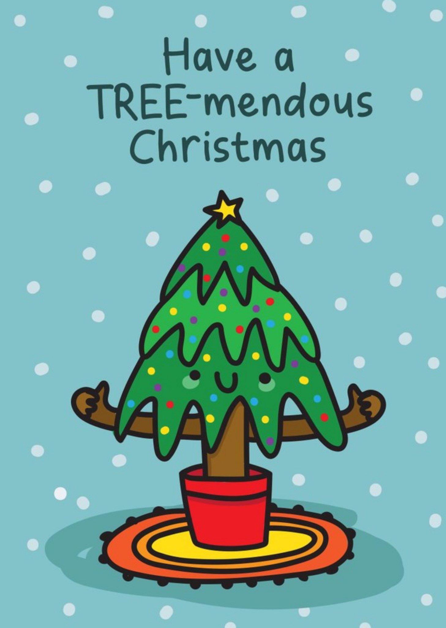 Funny Pun Have A Tree-Mendous Christmas Card Ecard