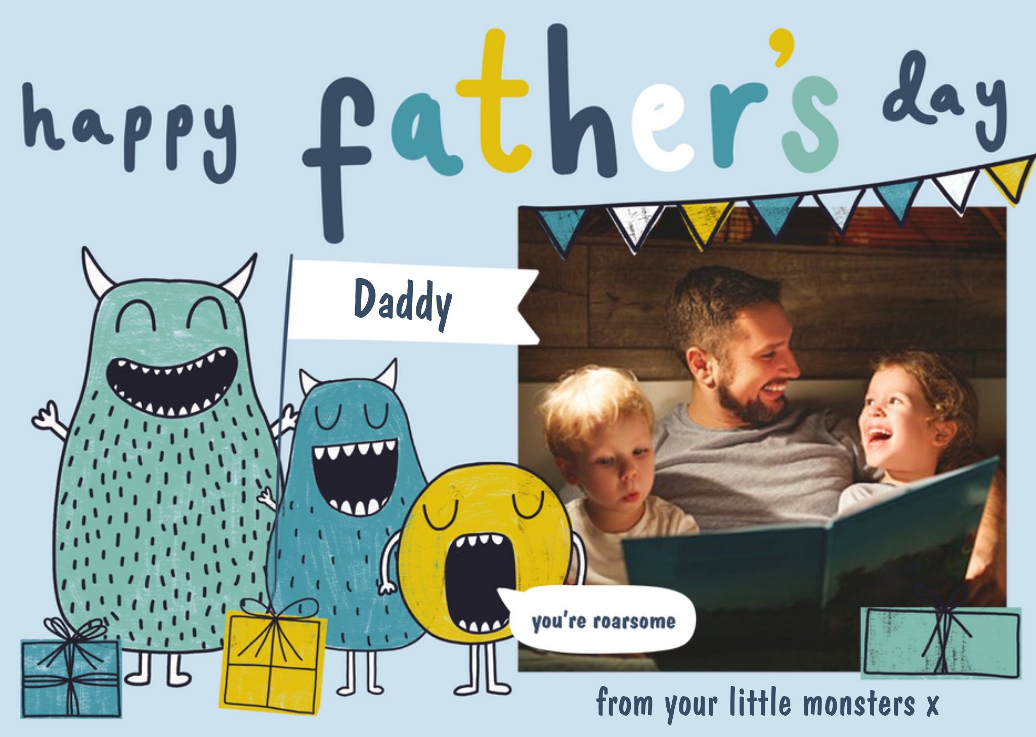 From Your Little Monsters Happy Father's Day Photo Card Ecard